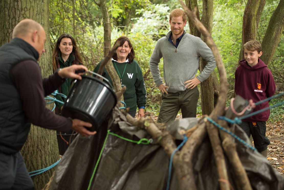 Prince Harry took part in a Wilderness Foundation initiative near Chelmsford, northeast of London, in September last year.
