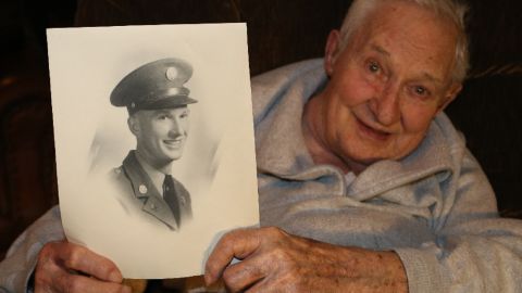Carl Patrinos, 99, fought with the 32nd Infantry Division in the Pacific. 