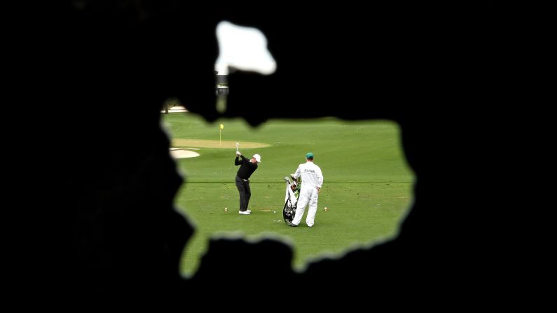 Jose Maria Olazabal warms up on the practice range at Augusta National Golf Club on Wednesday, April 4. Olazabal won the Masters in 1994 and 1999.