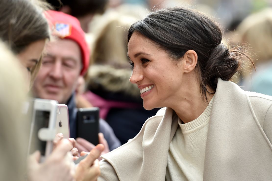 Markle "clearly connects with people," says Whitelock. On this occasion, she was meeting members of the public during a trip to Northern Ireland with Prince Harry.