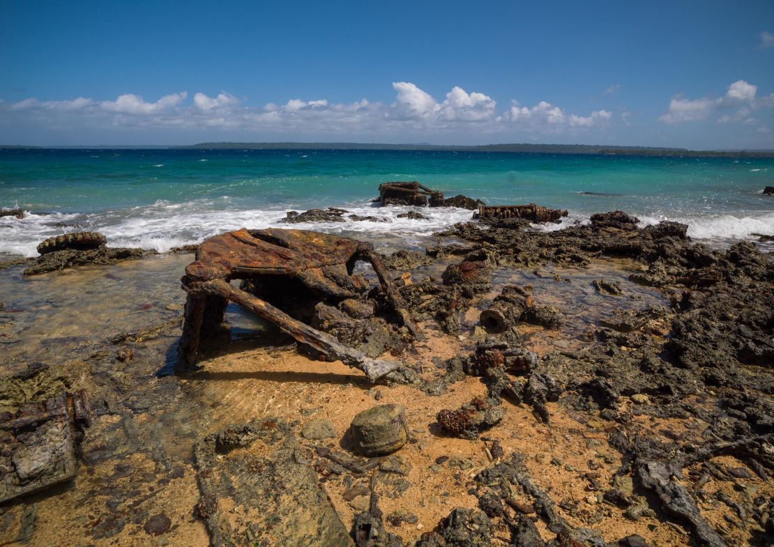 File photo of "Million Dollar Point," Vanuatu, where the US military dumped equipment off the beach at the end of World War Two.