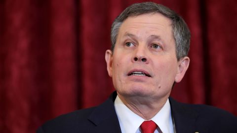 Sen. Steve Daines, a Montana Republican, speaks during a news conference in January 2018 Washington, DC. 