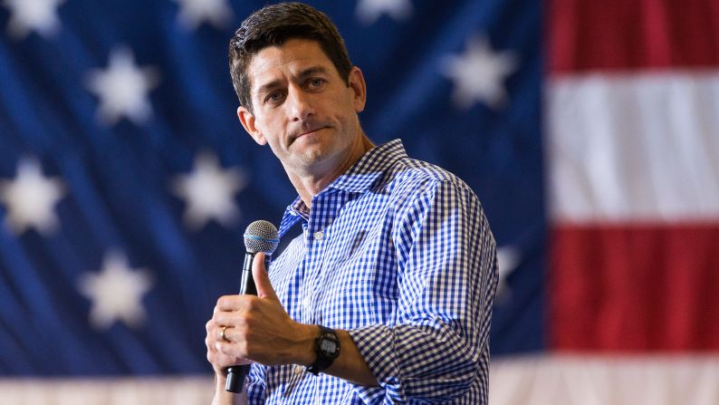 Republican US Rep. Paul Ryan, running for vice president on the GOP ticket headlined by Mitt Romney, delivers a speech in August 2012 in Virginia.