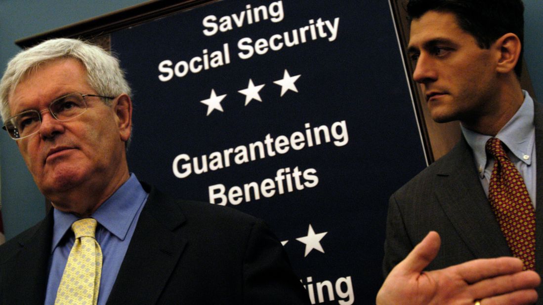 Former House Speaker Newt Gingrich and Ryan speak about Ryan's bill, the "Social Security Personal Savings Guarantee and Prosperity Act of 2004."