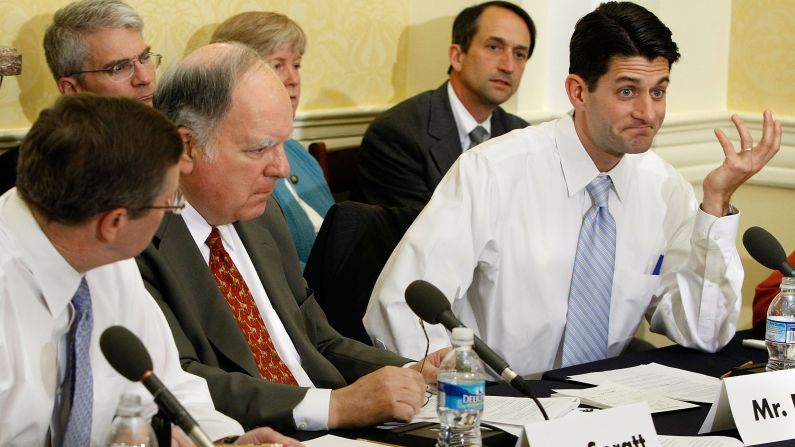 Ryan delivers an opening statement in 2009 during a conference committee meeting.