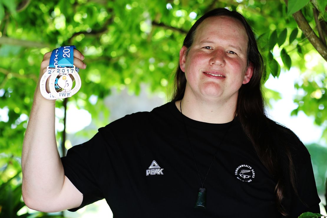 Hubbard poses with her World Championship silver medals in Auckland, New Zealand.