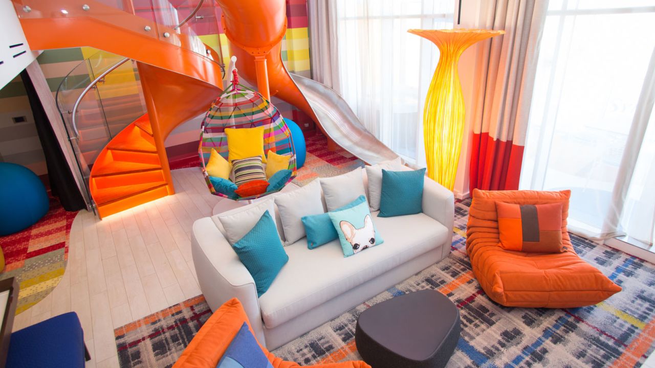 There's a slide inside the "Ultimate Family Suite." 