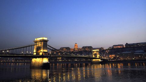Hungary's oldest bridge is the Chain Bridge over the Danube River in Budapest. Spring equinox means winter's low lights and chilling cold are giving way to longer and warmer days.