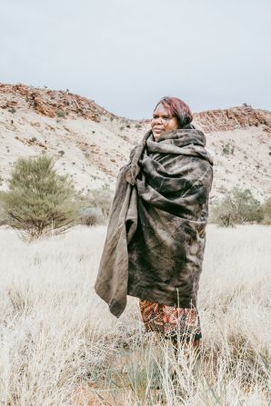 Indigenous artist Rhonda Sharpe is a member of the Yarrenyty Arltere Artists in Alice Springs. There are more than 80 community art centers across the country, and are owned and operated by Aboriginal Australians.
