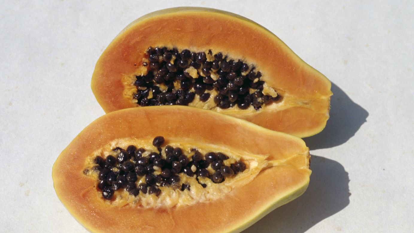 Papayas made their way up to sixth place. The Environmental Working Group notes that the majority of Hawaiian papaya is genetically modified. They suggest that those who wish to avoid genetically altered foods buy organic papaya. 