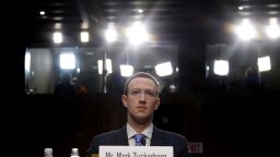 Facebook CEO Mark Zuckerberg testifies before a joint hearing of the US Senate Commerce, Science and Transportation Committee and Senate Judiciary Committee on Capitol Hill, April 10, 2018 in Washington, DC.
Zuckerberg offered apologies to US lawmakers Tuesday as he made a long-awaited appearance in a congressional hearing on the hijacking of personal data on millions of users. / AFP PHOTO / JIM WATSON        (Photo credit should read JIM WATSON/AFP/Getty Images)