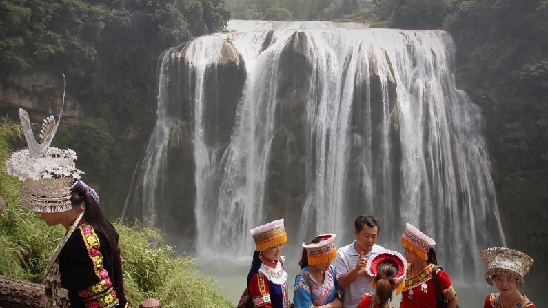 <strong>One of China's most beautiful waterfalls: </strong>Plunging 70 meters and spanning 101 meters, <a href="index.php?page=&url=http%3A%2F%2Fwww.hgscn.com%2F" target="_blank" target="_blank">Huangguoshu </a>in Guizhou's Anshun county is one of the largest and most beautiful waterfalls in the world. 