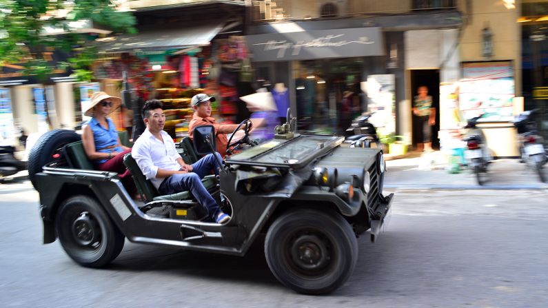<strong>Guided Jeep tour: </strong>One of the most evocative ways to get a feel for the tangled alleys and lakeside roads that are part of old Hanoi is on a guided Jeep tour.