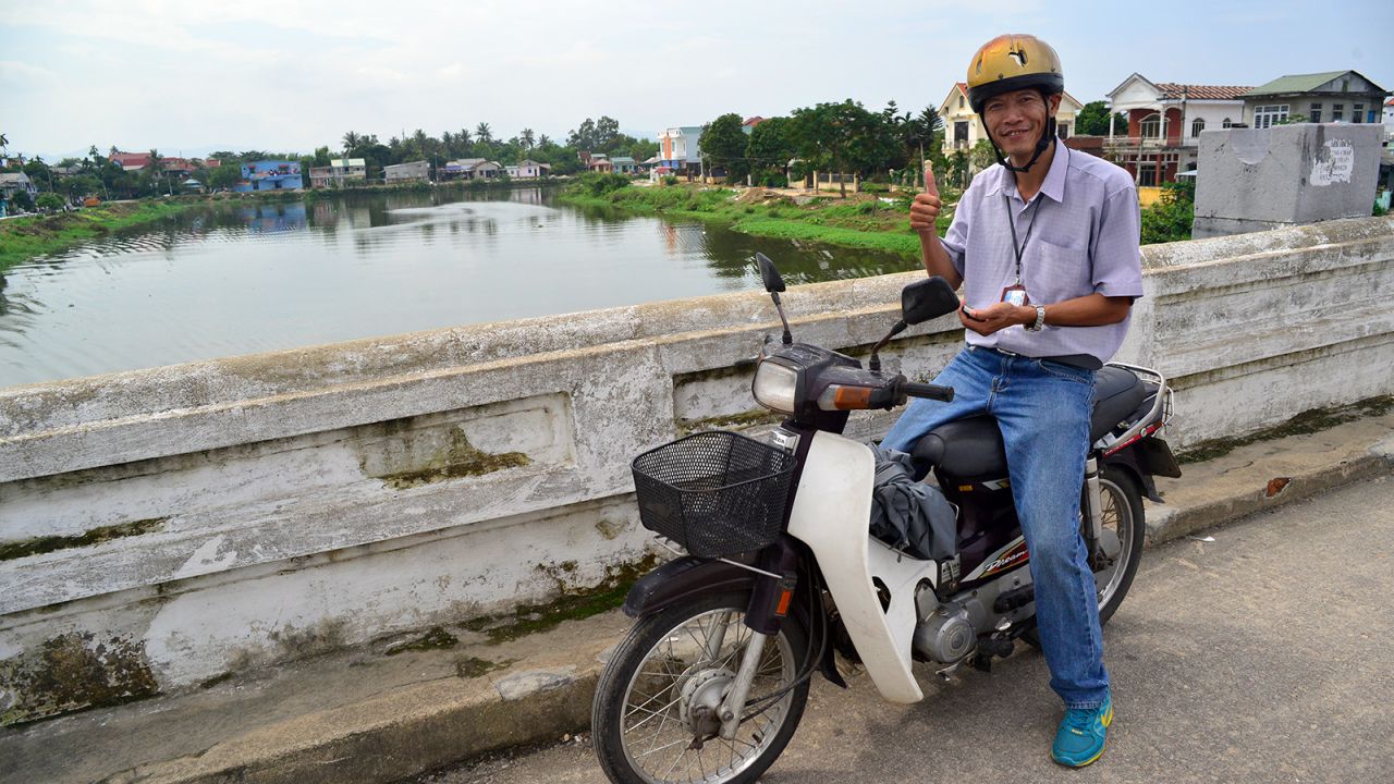 Moped taxis are a popular transport option in Vietnam. 