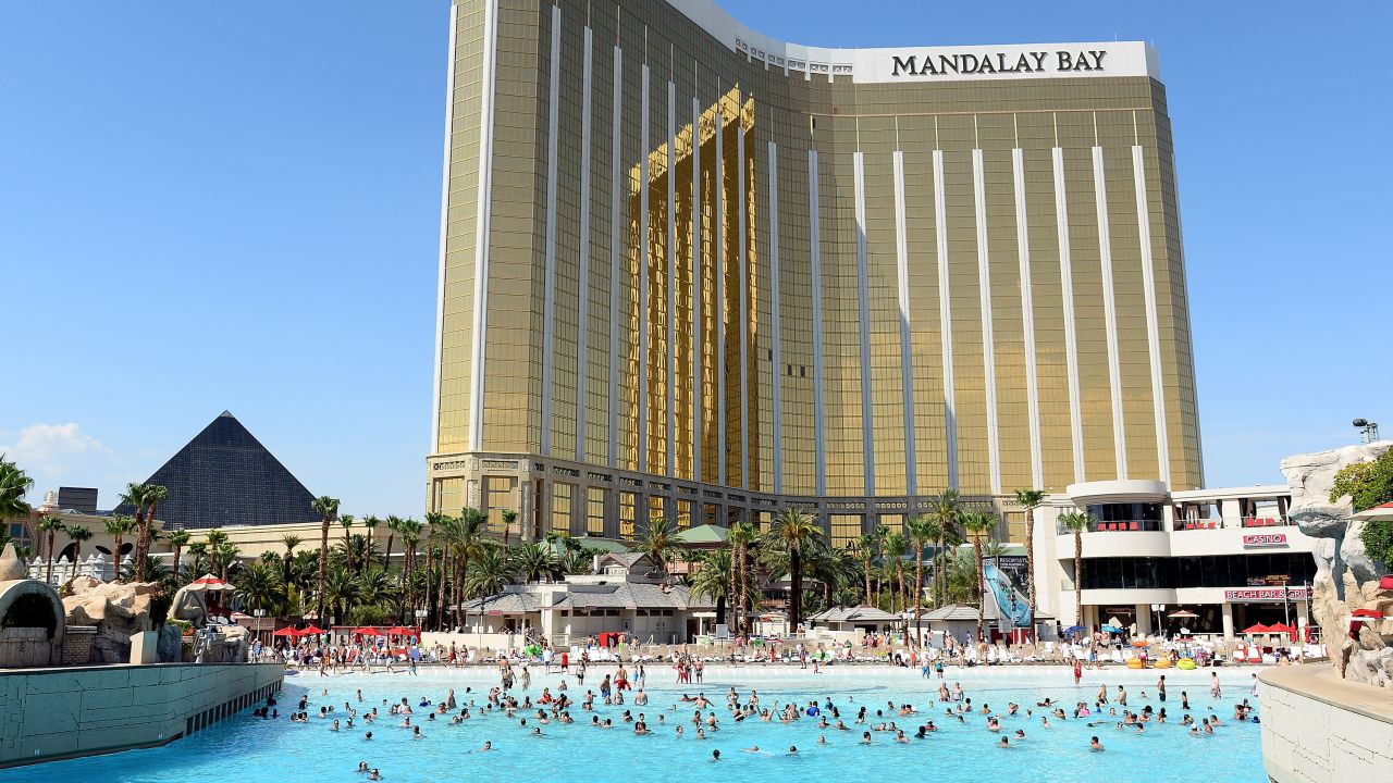 <strong>Mandalay Bay: </strong>The Mandalay Bay pool, aptly named "The Beach," features 2,700 tons of real sand, a 1.6 million gallon wave pool and 100 cabanas that can be rented for a day full of fun in the sun.