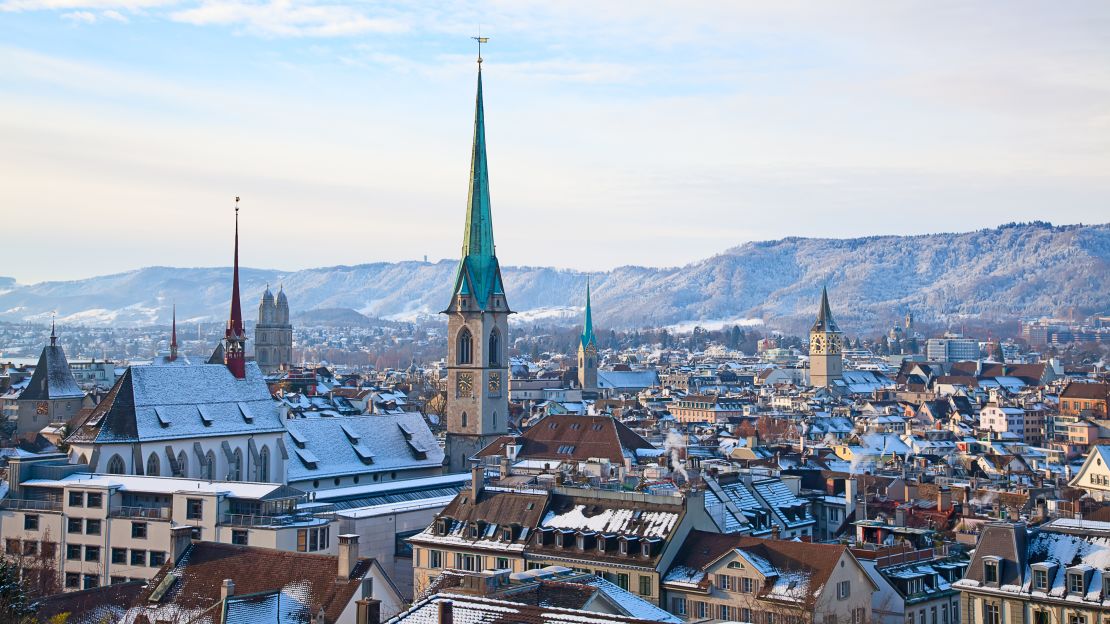 Zurich, Switzerland, pictured, is the third most expensive location for business travel.