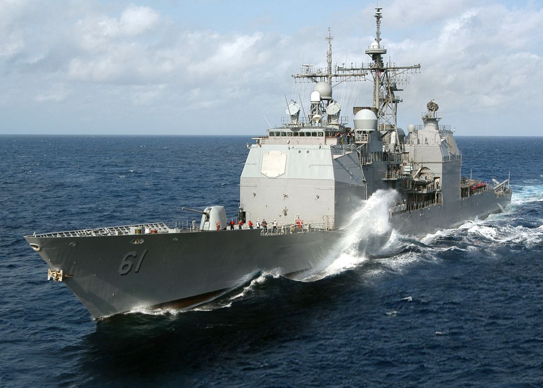 The US Navy's guided-missile cruiser USS Monterey can carry dozens of Tomahawk cruise missiles.