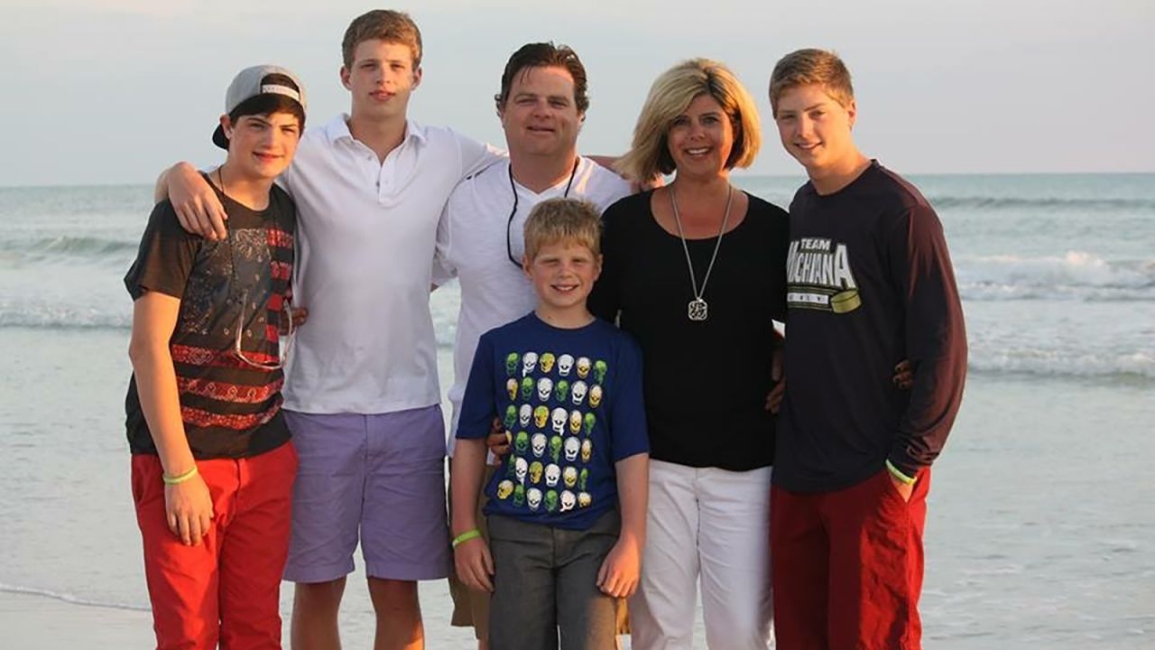 The Savage family: Justin, Nick, Mike, Matthew, Becky and Jack.
