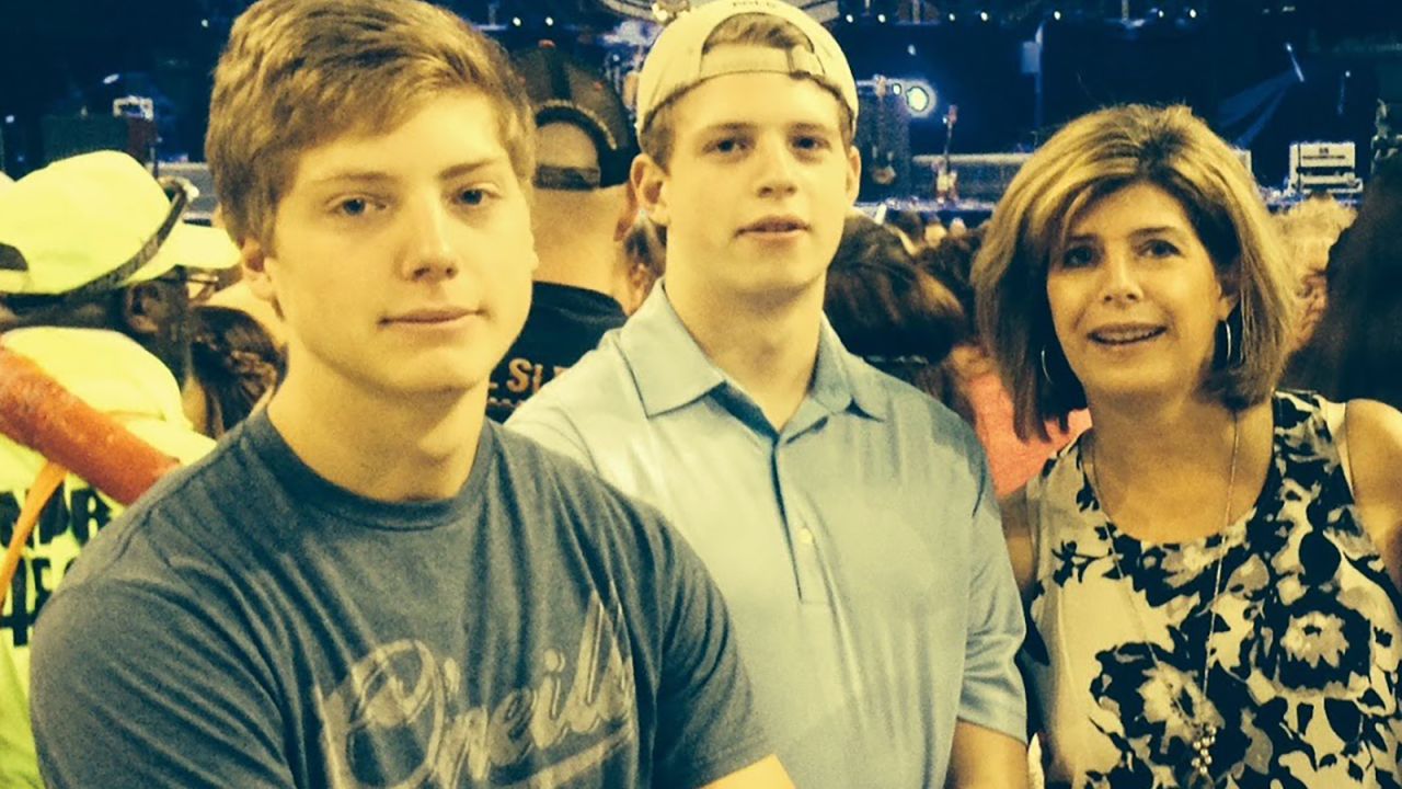 Jack and Nick Savage pictured with their mom, Becky.