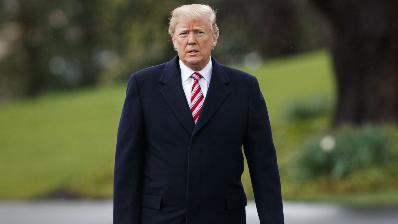 President Donald Trump pauses as he walks from the Oval Office of the White House to Marine One in Washington, Monday, April 16, 2018, for the short trip to Andrews Air Force Base en route to Miami area. (AP/Carolyn Kaster)