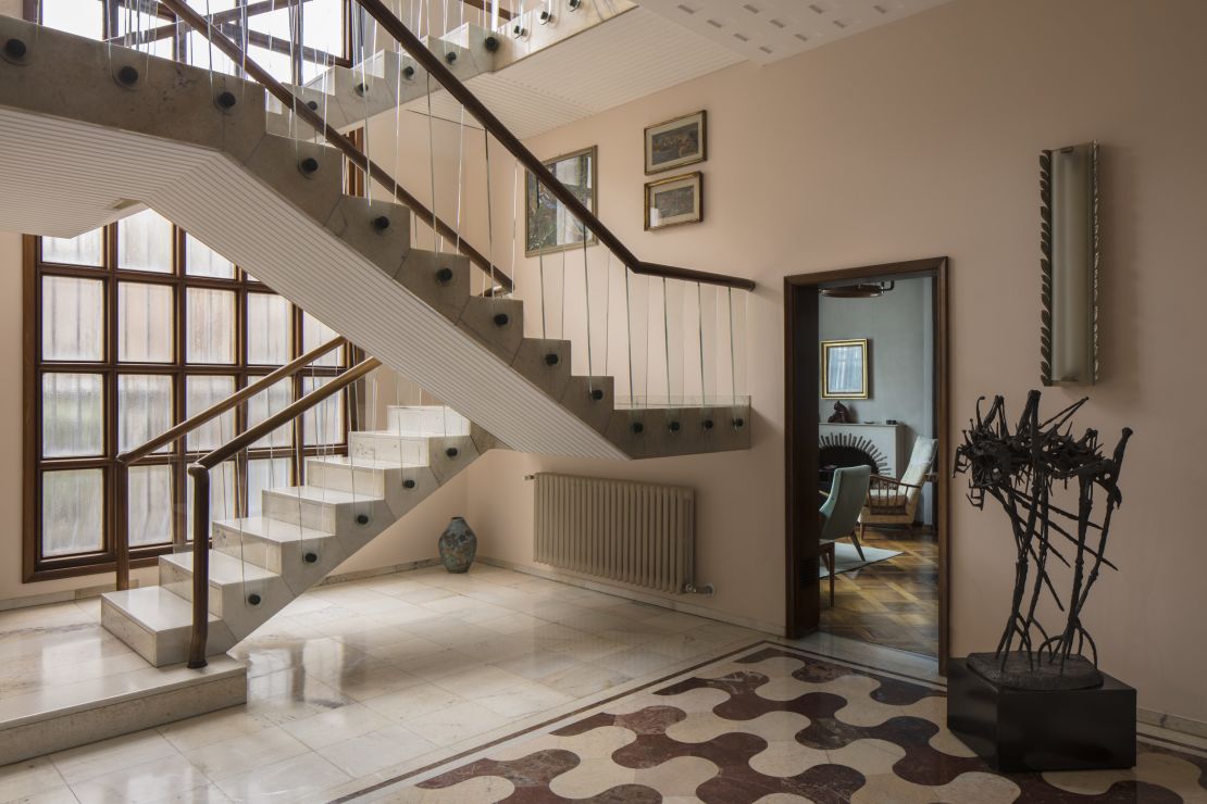 An interior view of Villa Borsani in Varedo, near Milan.