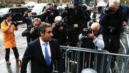 Michael Cohen, personal lawyer of US President Donald Trump, arrives for a court hearing at the US Courthouse in New York on April 16, 2018.Cohen has been under criminal investigation for months over his business dealings, and FBI agents last week raided his home, hotel room, office, a safety deposit box and seized two cellphones. / AFP PHOTO / EDUARDO MUNOZ ALVAREZ        (Photo credit should read EDUARDO MUNOZ ALVAREZ/AFP/Getty Images)