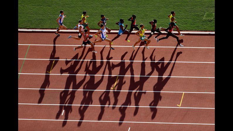 Runners compete in the men's 1500 metres final on day 10 of the Commonwealth Games on the Gold Coast in Australia on Saturday, April 14.