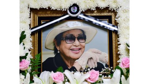 A portrait of South Korean actress Choi Eun-hee on a mourning altar at a hospital in Seoul.