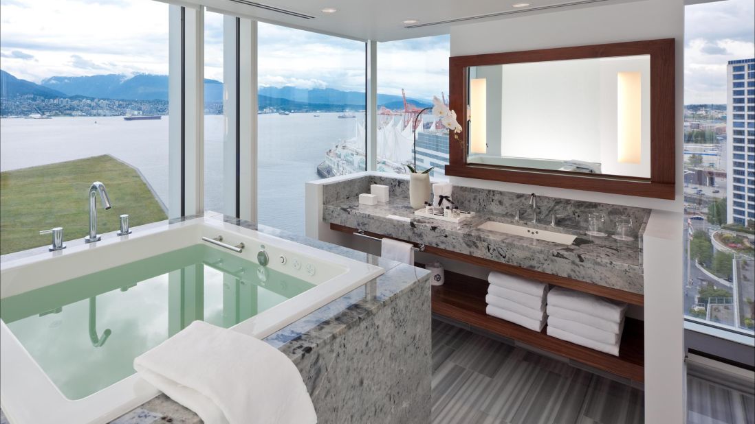 <strong>Fairmont Pacific Rim: </strong>This Vancouver, British Columbia, property boasts jetted Japanese-style tubs with views over Coal Harbour.