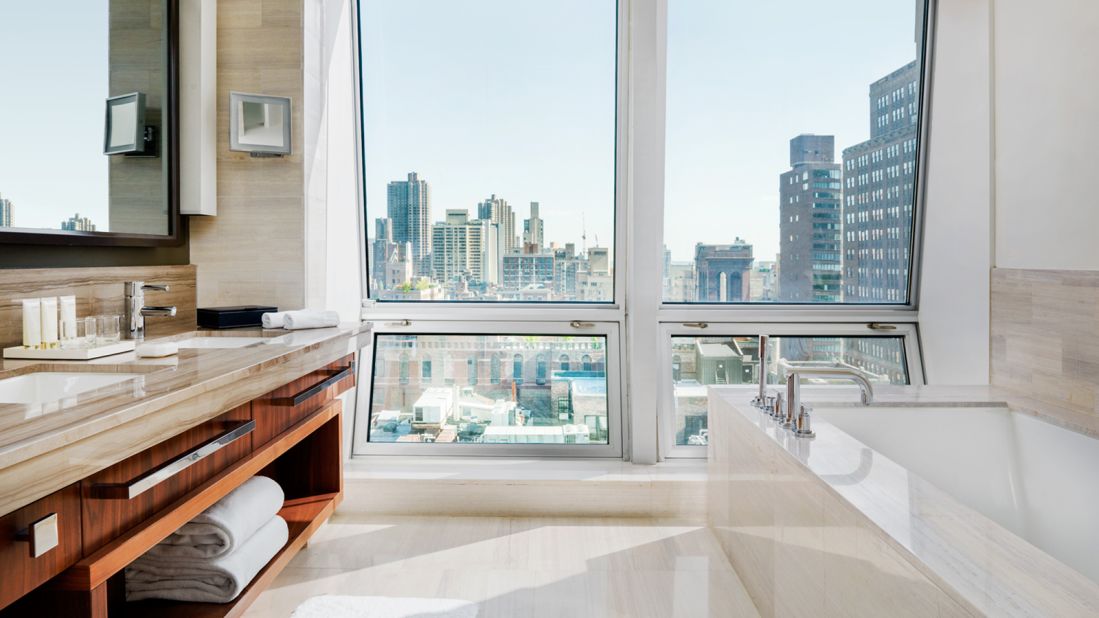 <strong>The Langham: </strong>At the luxurious Langham on Fifth Avenue, even the bathrooms have coveted New York  views.