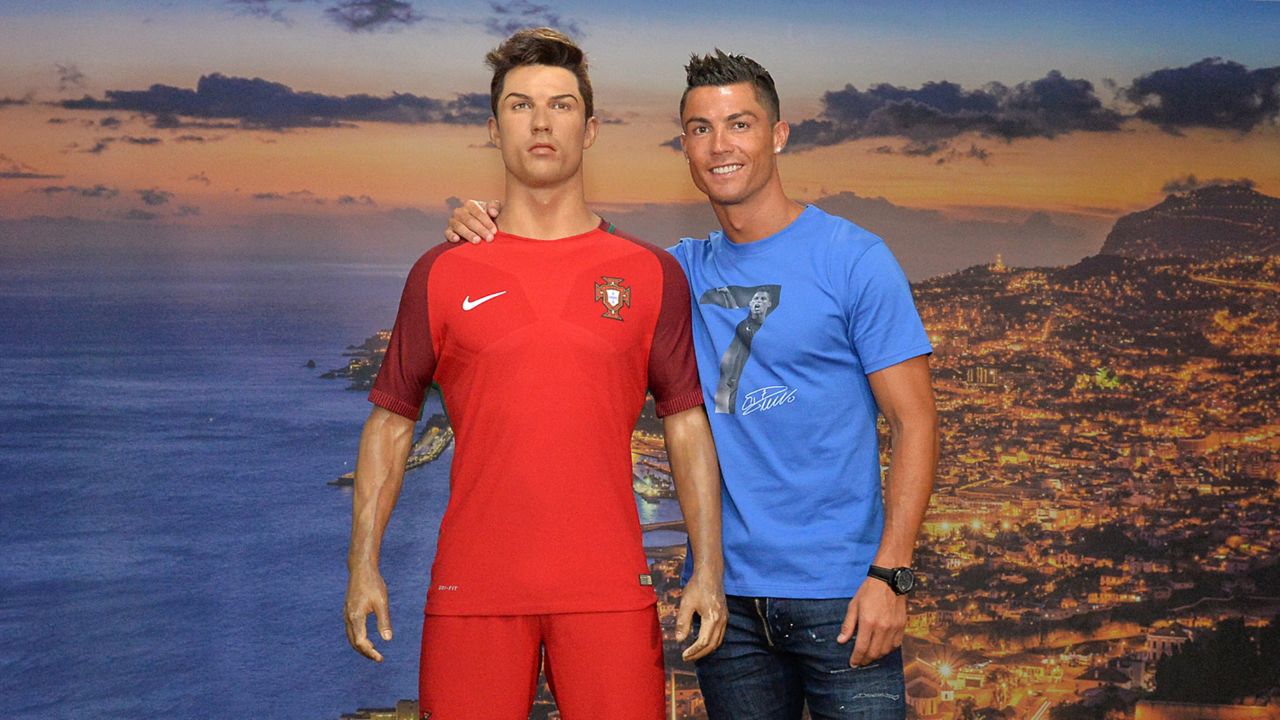Double the fun: Cristiano Ronaldo is celebrated at the the CR7 museum.