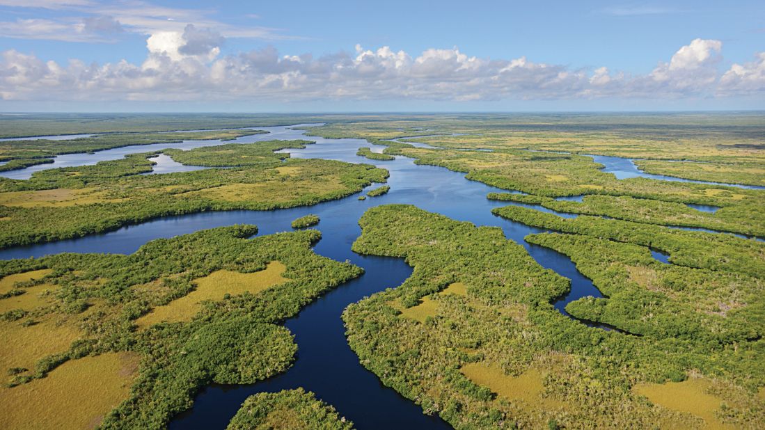 To mark <a href="https://www.nps.gov/index.htm" target="_blank" target="_blank">National Park Week</a> 2018, CNN Travel is featuring several of the National Park Service's national parks, seashores, historic sites and more. From the air, Everglades National Park looks like a rippling swamp that merges with the horizon in every direction. 