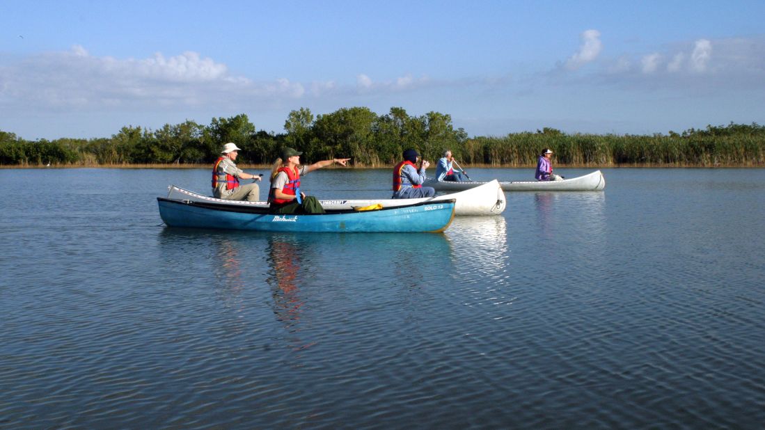 <strong>Water trails:</strong> Adventurous visitors can join a ranger-guided canoe trip through the Gulf Coast area of the park.