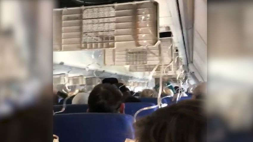 Passenger video inside Southwest flight