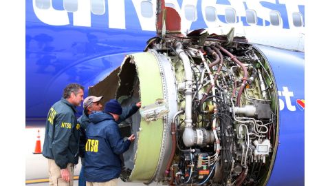 Part of the left engine of Southwest Flight 1380 blew out an airplane window Tuesday.