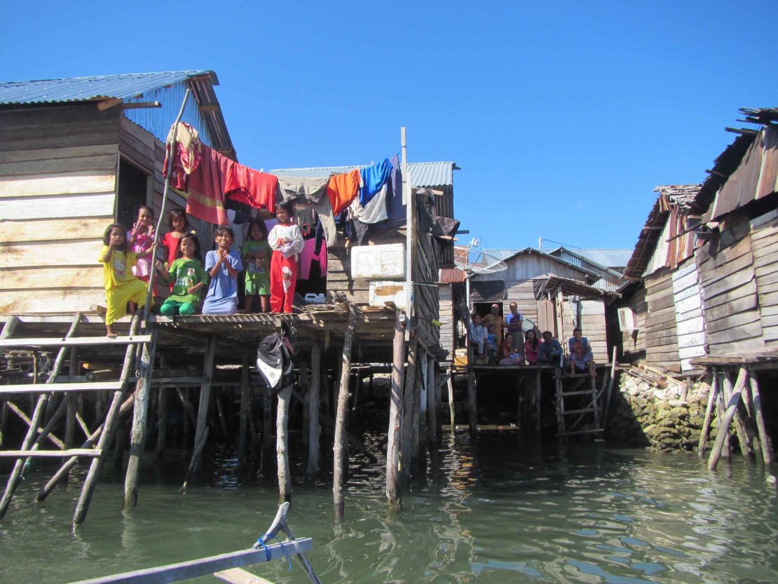 The seaside village of Jaya Bakti in Sulawesi, Indonesia, is inhabited largely by Bajau people.