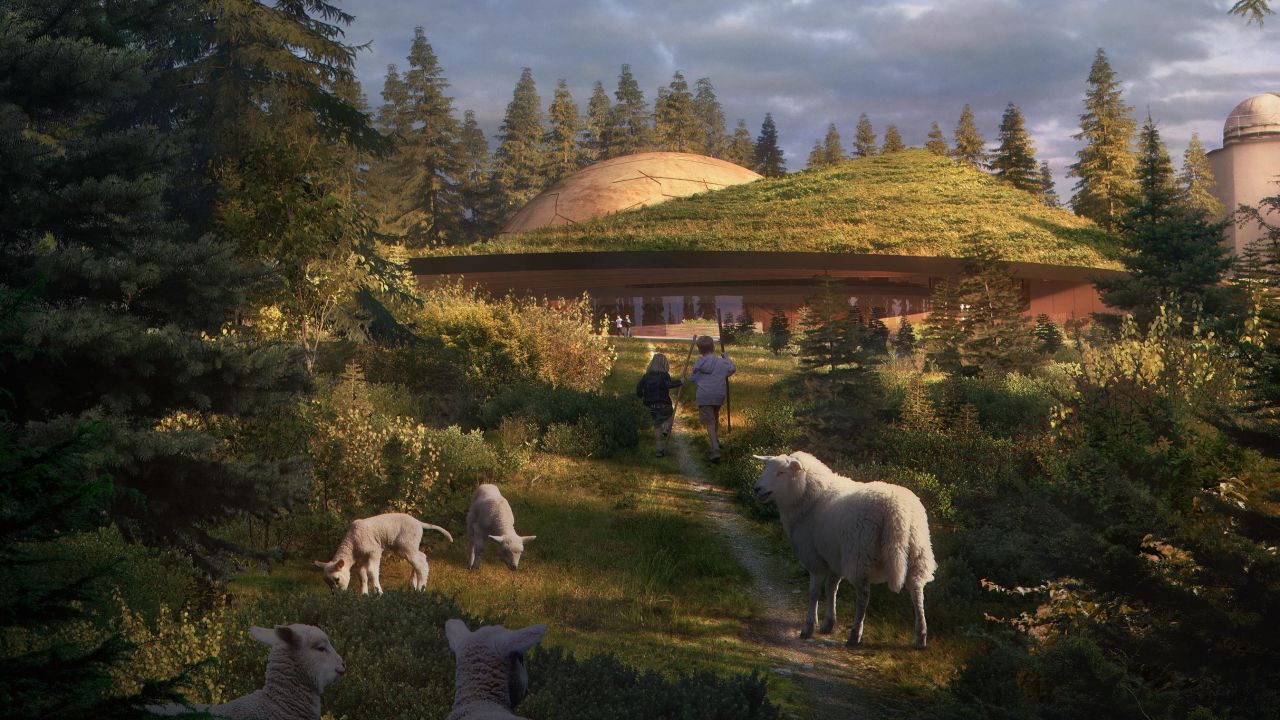 Snøhetta's planetarium will have a green roof. 