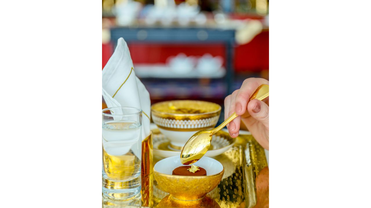 The hotel even creates bespoke gold dishes for guests upon request, according to Etienne Haro, Executive Assistant Manager of food and beverage at the Burj Al Arab.