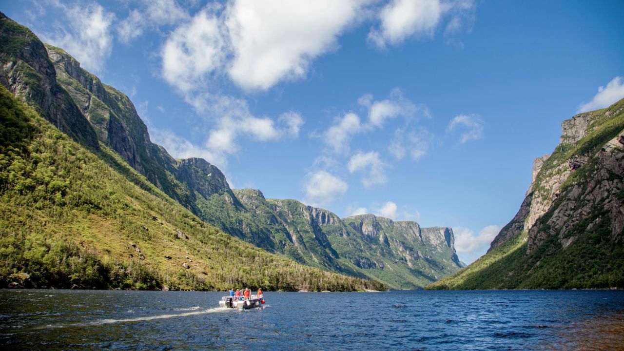 <strong>Western Brook fjord:</strong> Known as Western Brook Pond, this fjord is located in Gros Morne National Park on the west coast of Newfoundland.