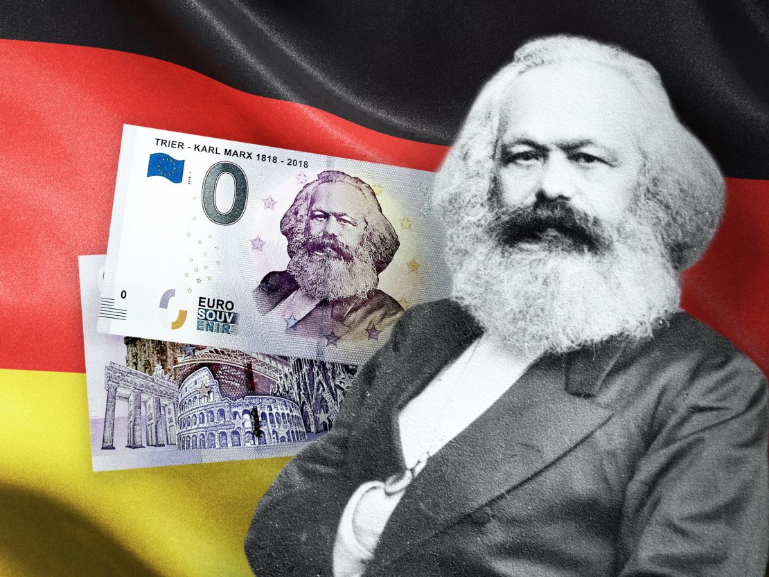 Marx's German hometown of Trier sold €0 bills in honor of his 200th birthday.