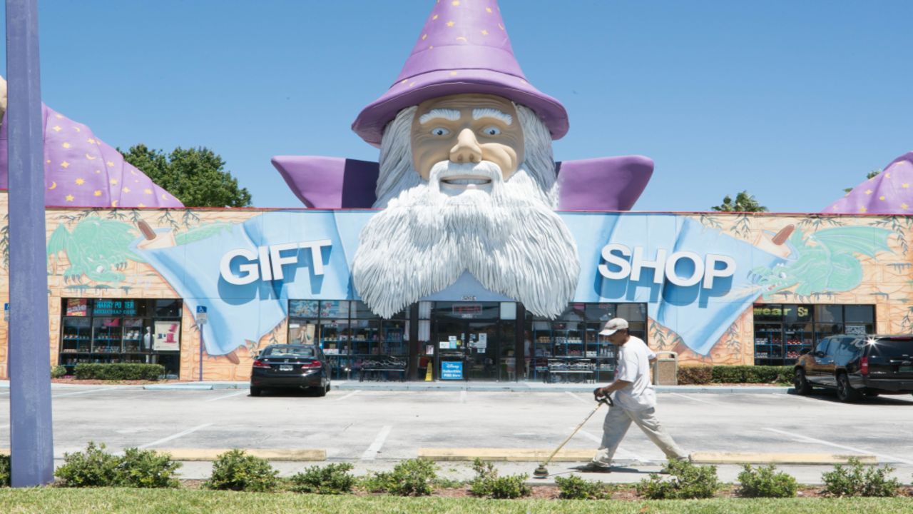 US Highway 192 is home to motels and gift shops in the shadow of Disney World.