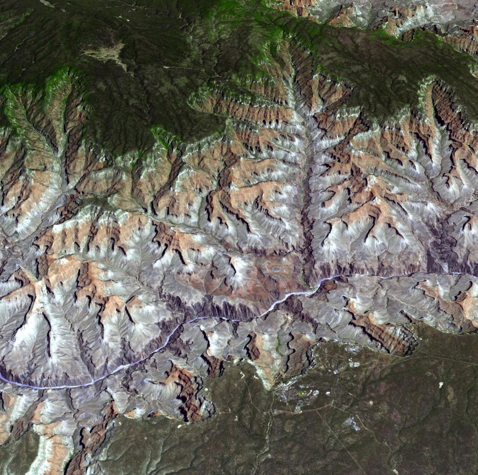 <strong>Grand Canyon National Park, United States:</strong> A marvel of nature, America's most famous national park stretches 277 miles in length and is a mile deep. From NASA's Terra spacecraft, the canyon's veins of red rock look like a work of art.