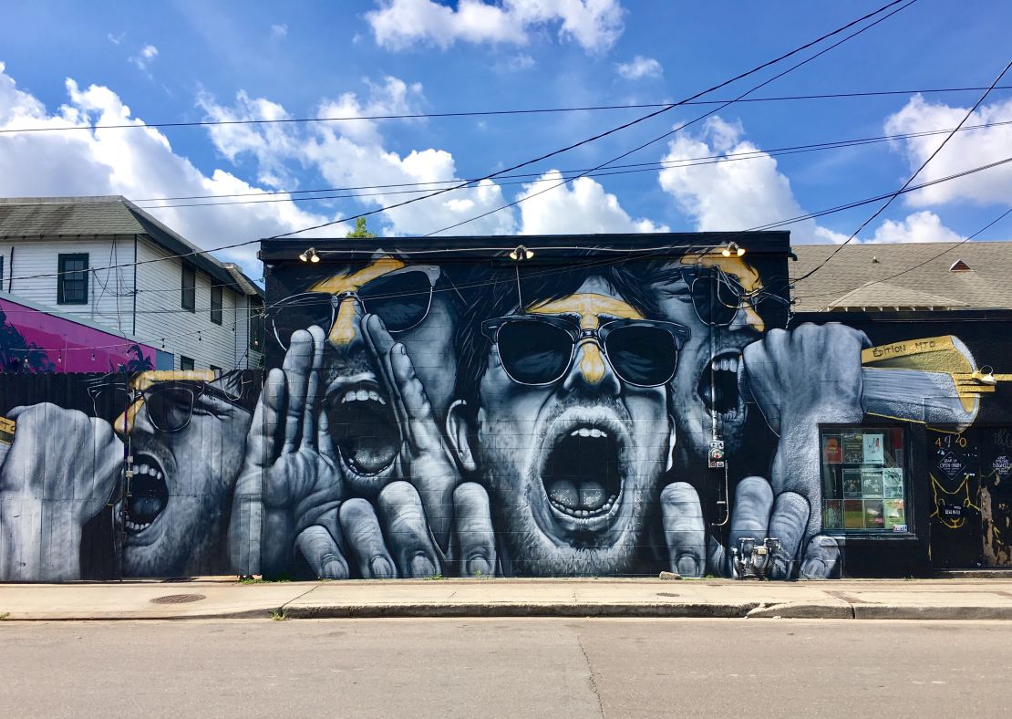 A mural by French street artist MTO  makes a bold statement outside Gasa Gasa on Freret Street.