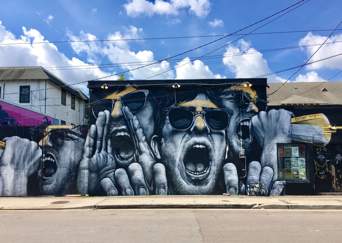 A mural by French street artist MTO makes a bold statement outside Gasa Gasa on Freret Street.