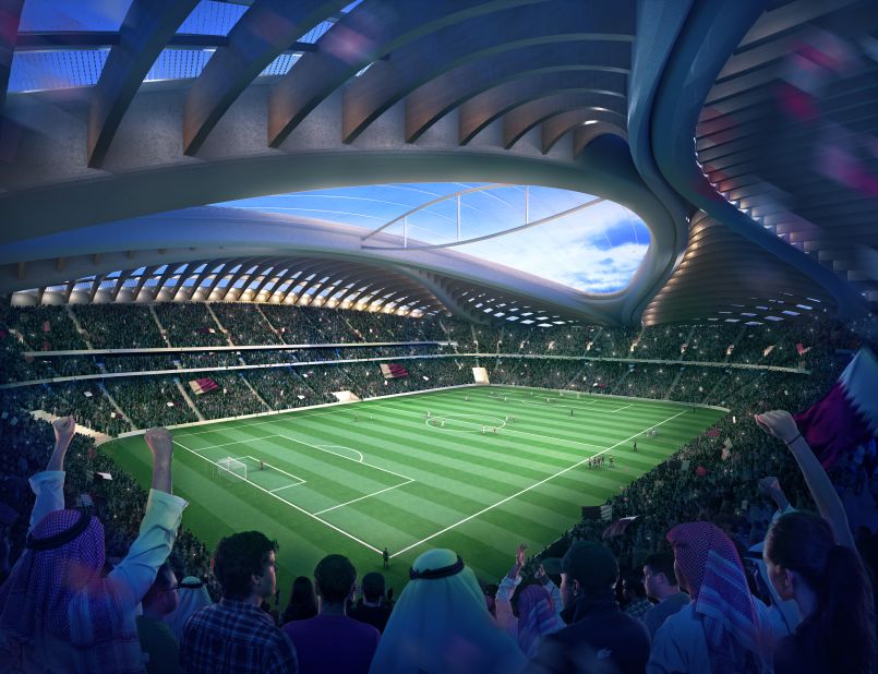 An artist's rendering of the Al Wakrah stadium in Qatar.