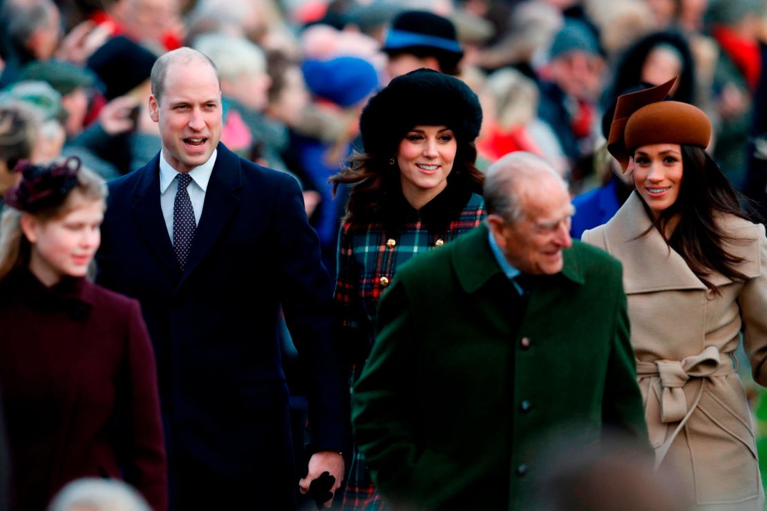 The royal family's traditional Christmas Day church service at  Sandringham on December 25, 2017.