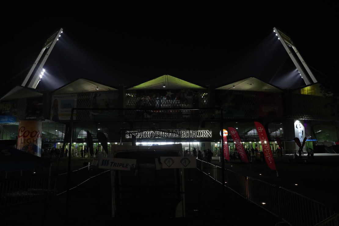 Tthe exterior of Hiram Bithorn Stadium during the game between the Cleveland Indians and the Minnesota Twins on April 18.