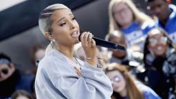 Ariana Grande performs at March for Our Lives on March 24 in Washington. 