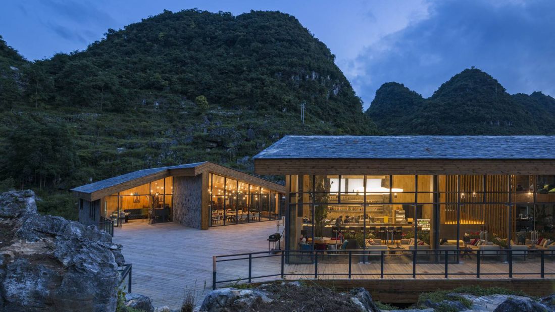 <strong>Inspired by nature: </strong>Designed by Beijing-based 3andwich Design Studio, the complex is divided into four structures. There's a welcome area, a bar, a restaurant and a conference room.