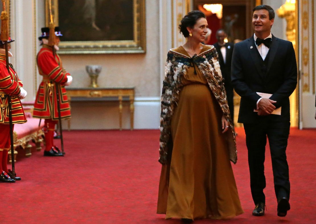 Ardern arrives to attend The Queen's Dinner at Buckingham Palace on April 19.